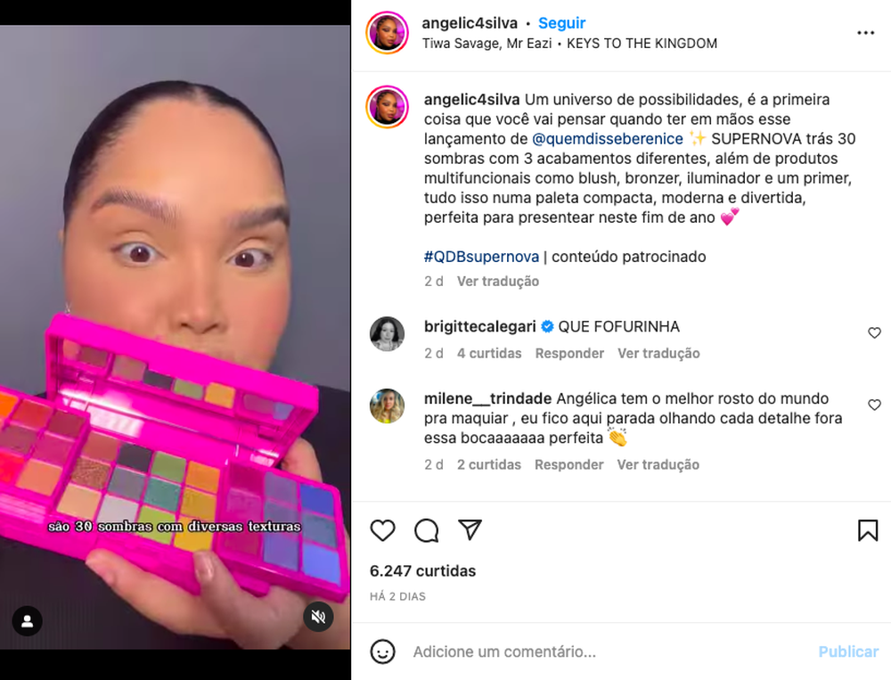 angélica silva apresenta paleta lançamento de quem disse berenice para o natal
