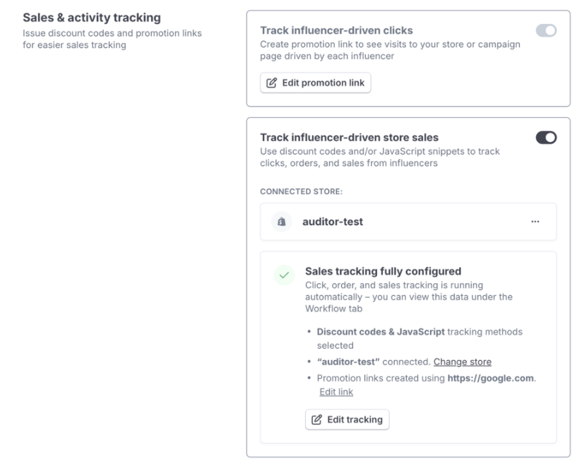 Sales tracking changes