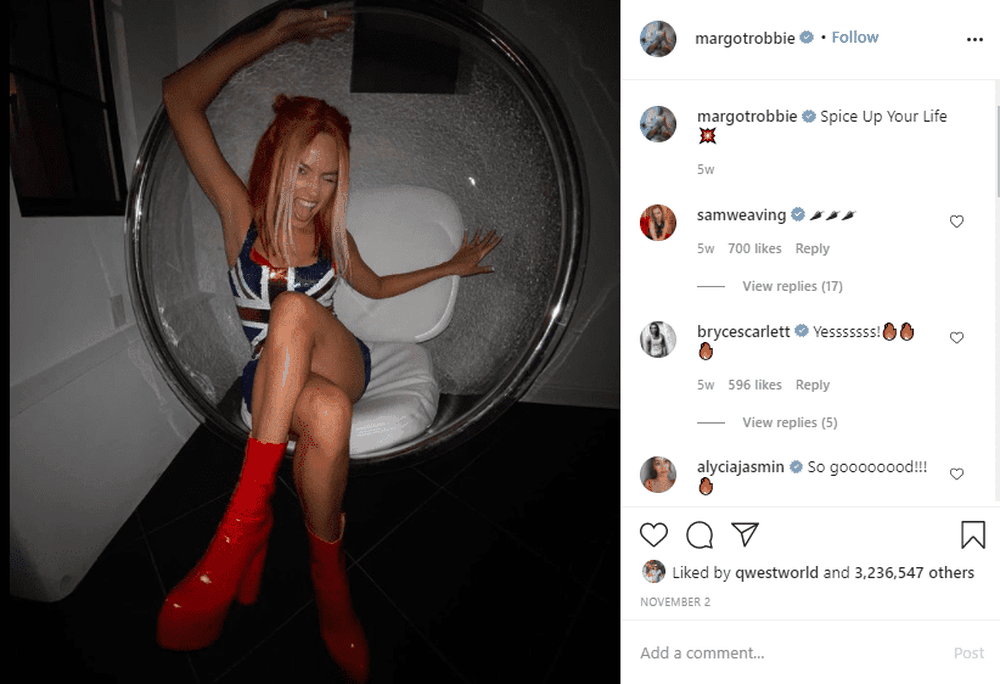 Margot Robbie's Instagram page