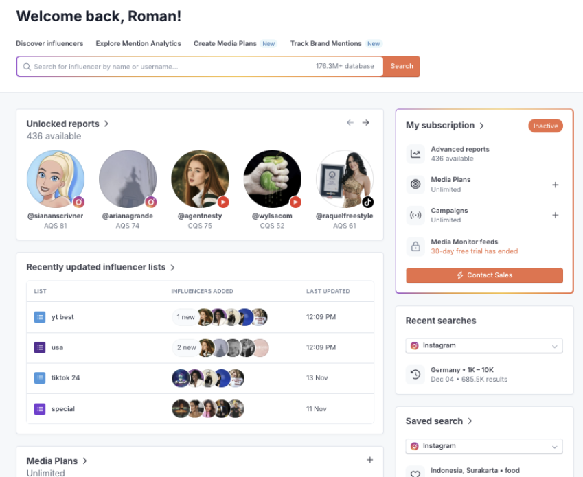 Updated dashboard