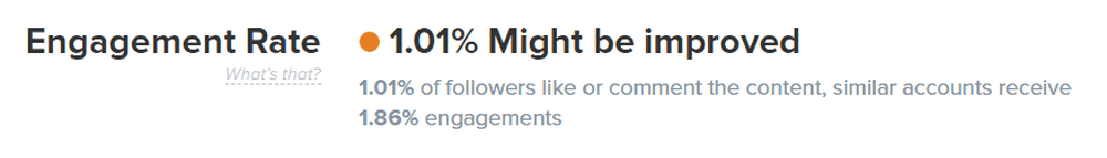 Engagement rate displayed in Account Analytics on HypeAuditor