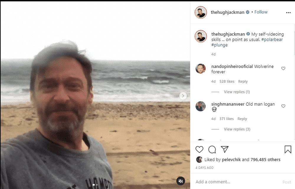 Hugh Jackman's Instagram page