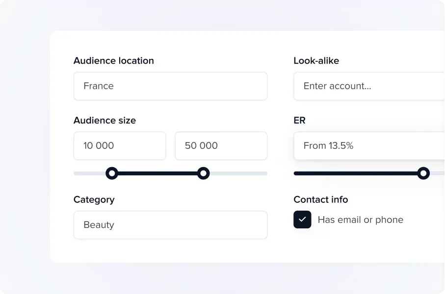 Find creators for any niche
