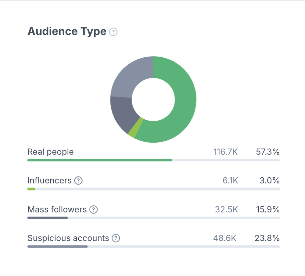 audience types as seen in HypeAuditor influencer reports