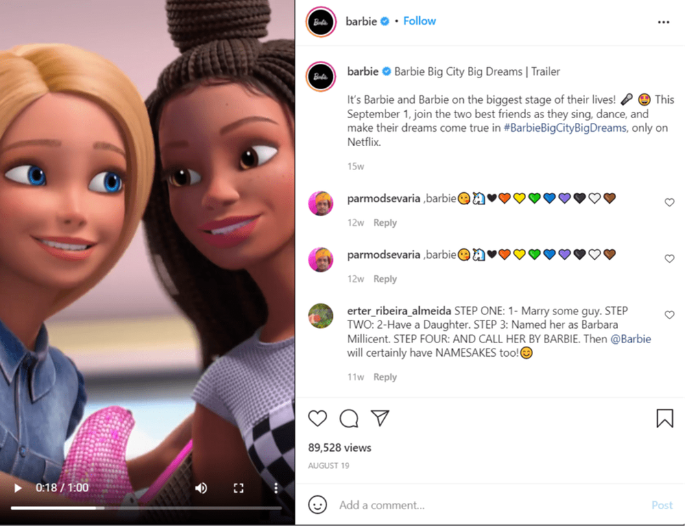 barbie virtual influencer