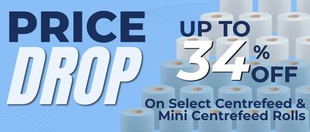 Price drop up to 34% off on select centrefeed and mini centrefeed rolls