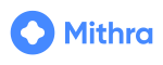 Mithra Logo Blue on White - Transparent 150x60