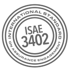 Schwarzer Hintergrund ISAE 3402 logo.
