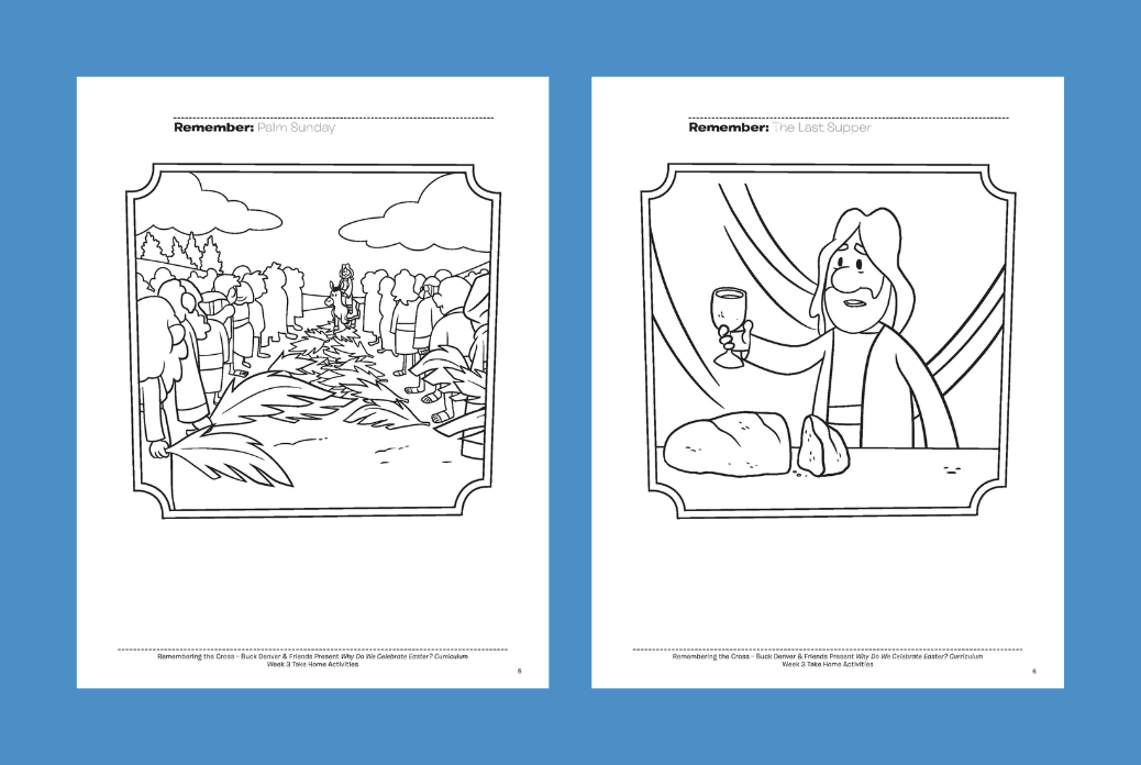 Left: People lining a path with palm leaves. Right: Person holding a cup at a table with bread, draped background.