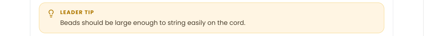 Screenshot of leader tip in updated leader's notes.