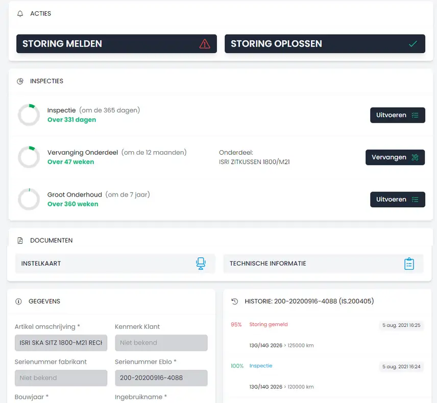 Screenshot storing melden FMA App