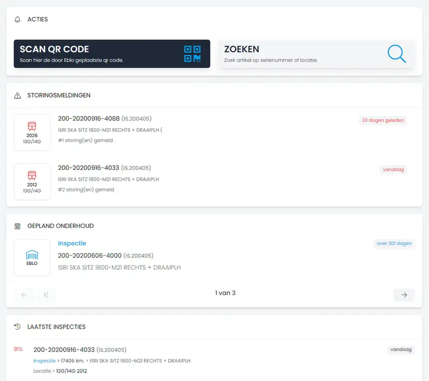 Screenshot dashboard FMA App