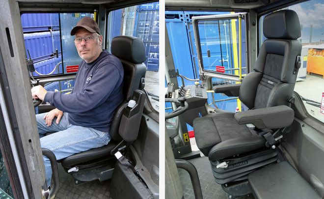 Nieuwe stoel in Kalmar container reachtruck | EBLO