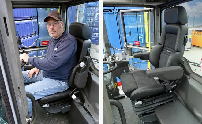 Nieuwe stoel in Kalmar container reachtruck | EBLO