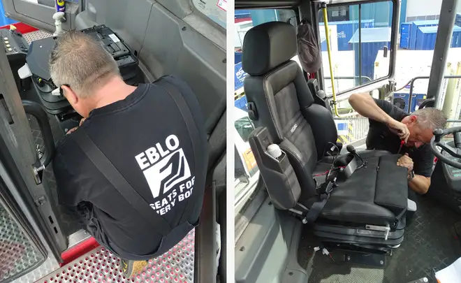 Nieuwe stoel in Kalmar container reachtruck | EBLO