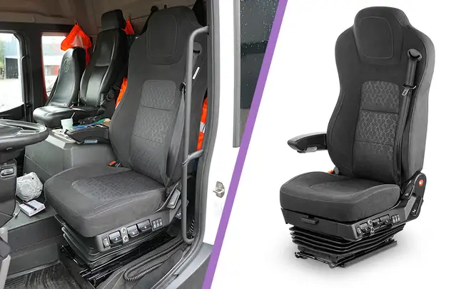 UnitedSeats Voyager C65 Lkw-Sitz in einem Müllwagen der Gemeinde Alphen aan den Rijn