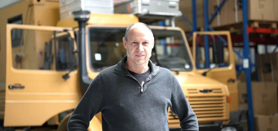 Unimog allemand équipé de sièges ISRI