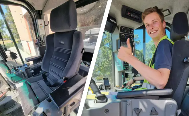 Meer zitcomfort en minder fysieke belasting voor Caterpillar shovel chauffeurs Renewi