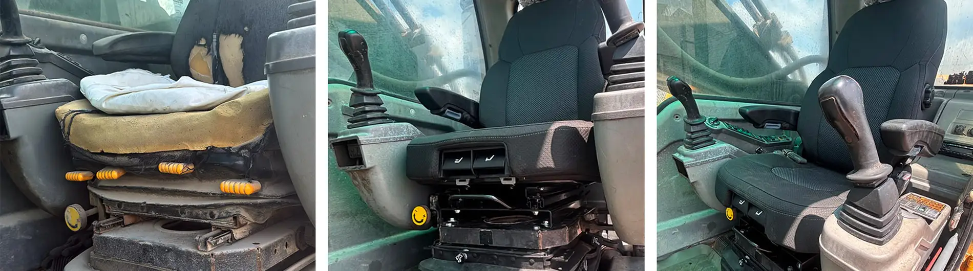 UnitedSeats dealer Asfir makes a total rebuild of a Volvo excavator seat with UnitedSeats C8 Pro seat