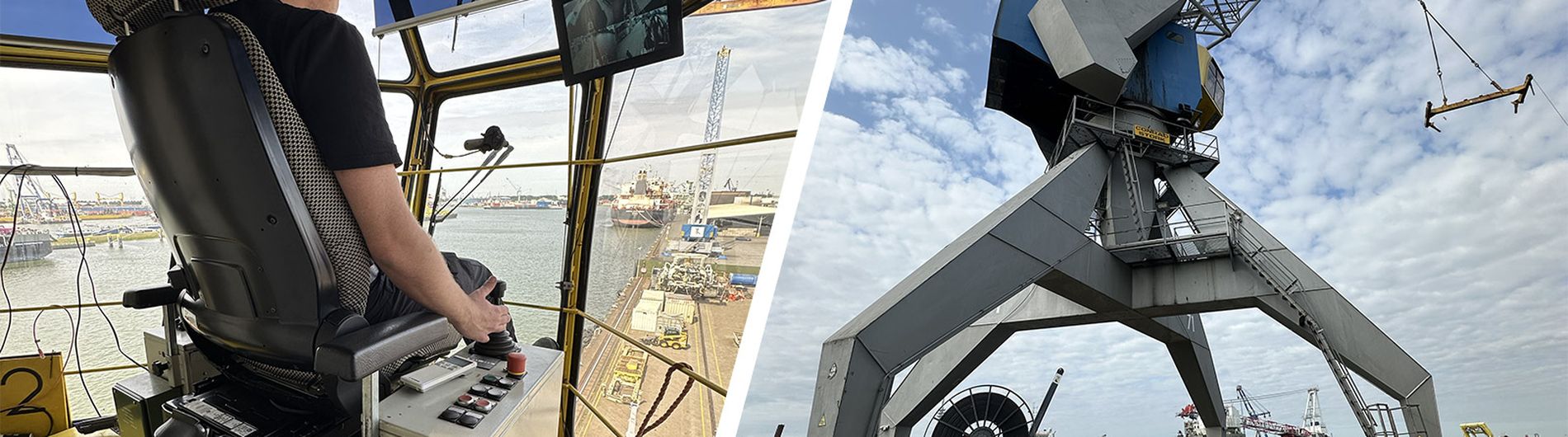 Installatie van een nieuwe kraanstoel voor boskalis offshore equipment