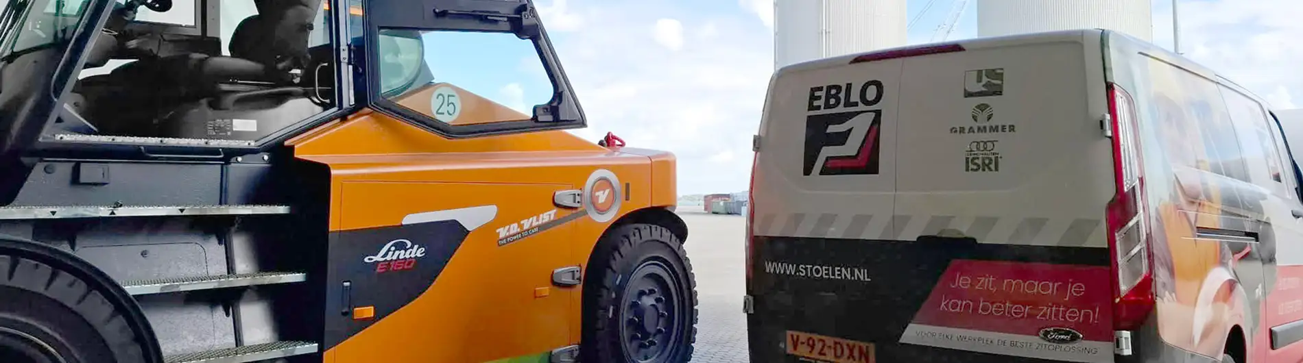 Maatwerk in de cabine: zitoplossingen voor twee 16-tons Linde heftrucks