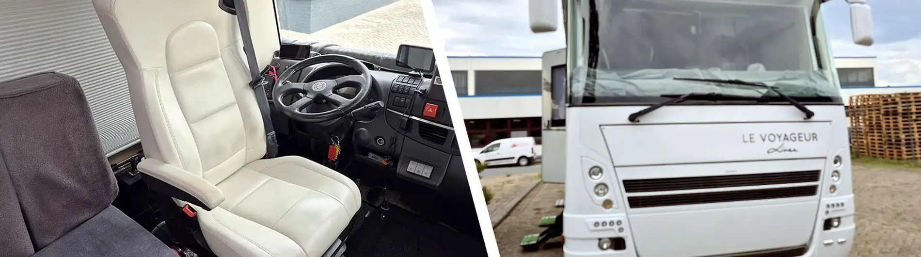 Lederen ISRI stoelen (6860/875) in camper Duitse familie gerepareerd door EBLO