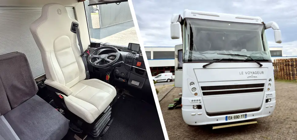 Leder-ISRI-Sitze (6860/875) im Wohnmobil einer deutschen Familie, repariert von EBLO