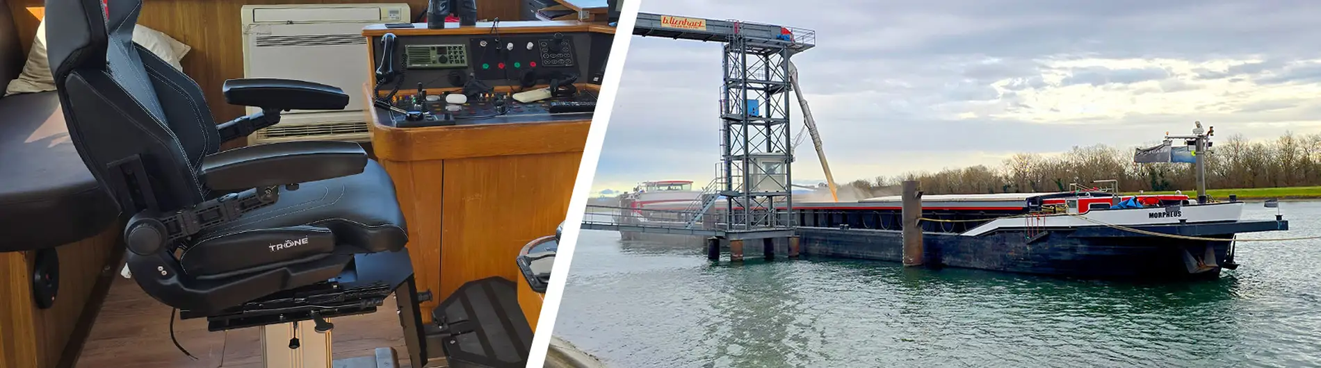Trone sitz für das Binnenschiff Morpheus