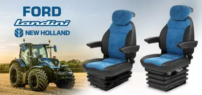 UnitedSeats C1 stoel met 'blauwe' opties voor Ford, Landini, New Holland trekkers