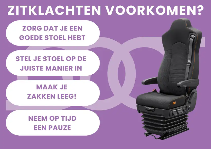 Zitklachten voorkomen met ISRI vrachtwagenstoel