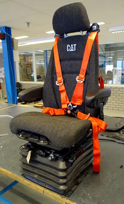 Siège Sears caterpillar bulldozer avec ceinture de sécurité à quatre points d'ancrage