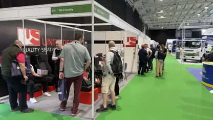 Visitors at the UnitedSeats stand at the Road Transport Expo 2025