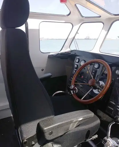 UnitedSeats marine seat at the helm