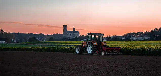 tractor met comfortabele tractorstoel