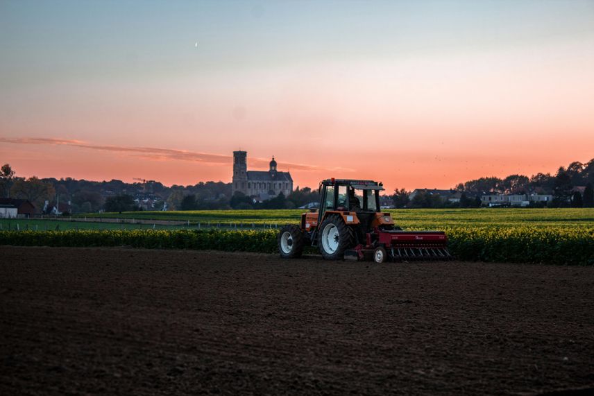 tractor met comfortabele tractorstoel