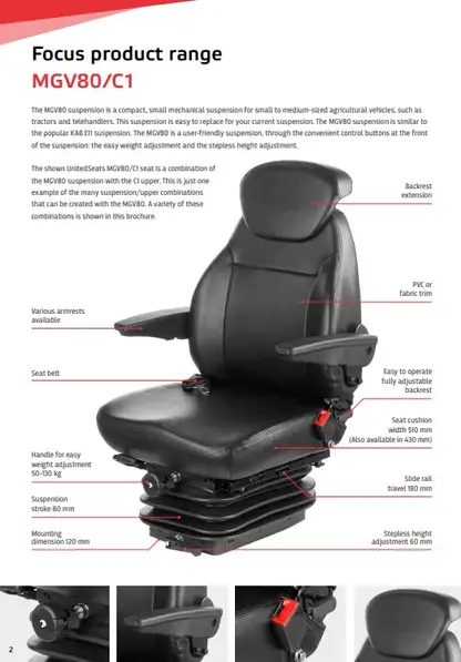 UnitedSeats MGV80 brochure