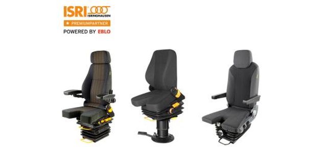 een ISRI bouwmachinestoel/kraanstoel met v-zitkussen