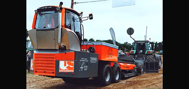 EBLO liefert robusten Sitz für Bremswagen Traktor Pulling