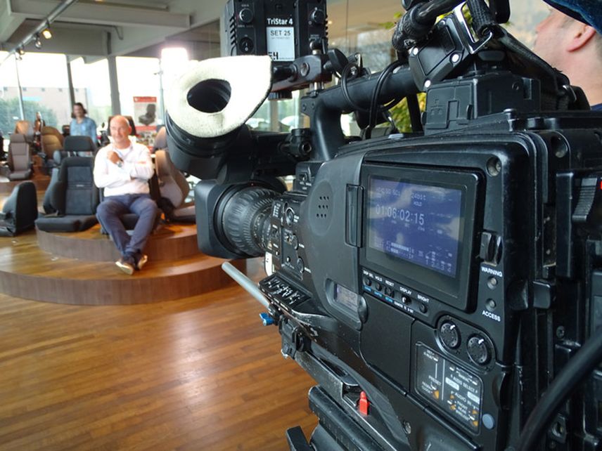 Evert Mallie van EBLO Seating in uitzending RTL Transportwereld