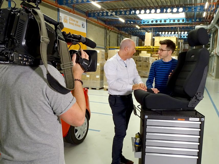 Opname RTL Transportwereld bij EBLO Seating