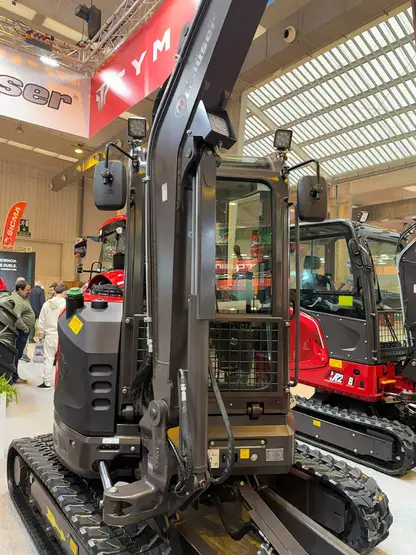 Mini excavator machine at FIMA international agricultural show in Zaragoza