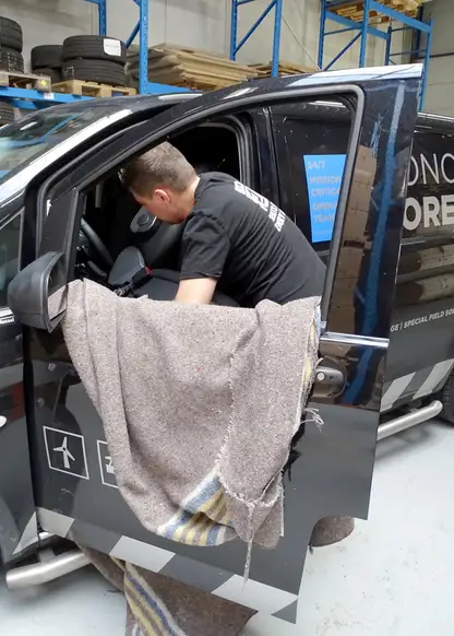 Meer ondersteuning van de rug met een ingebouwde lendensteun in een Mercedes Vito busje