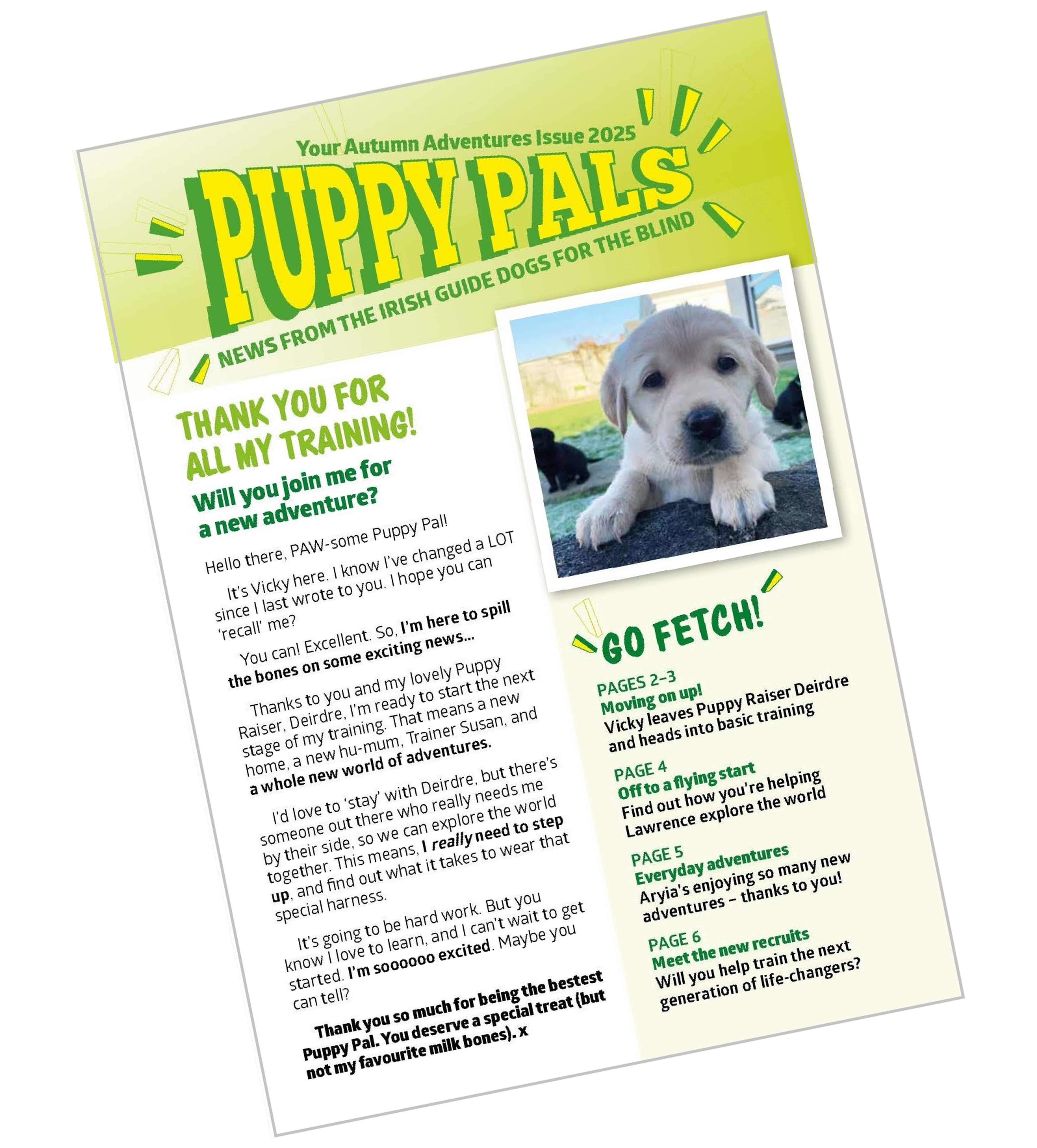 Cover of Puppy Pals newsletter
