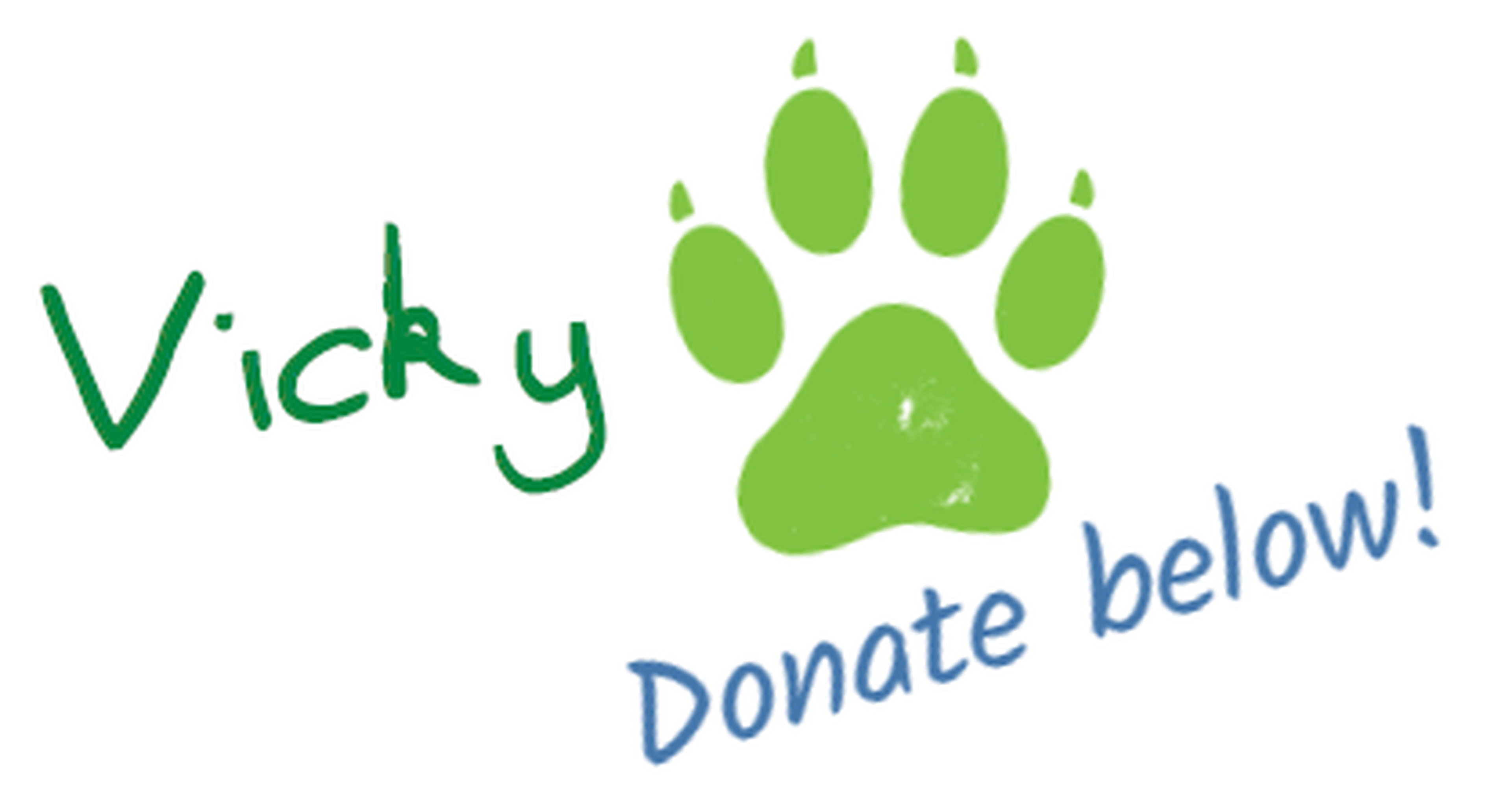 Vicky signature with Donate below underneath