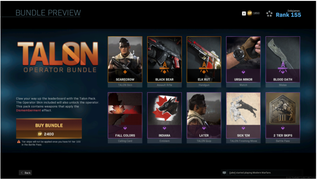 COD Warzone's Shop for items