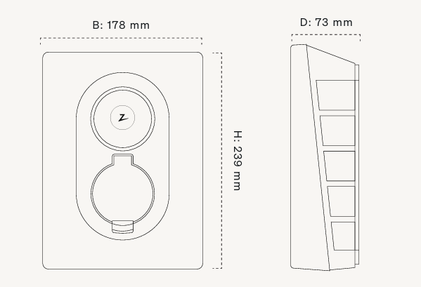 Lijntekeningen Zaptec Go 2