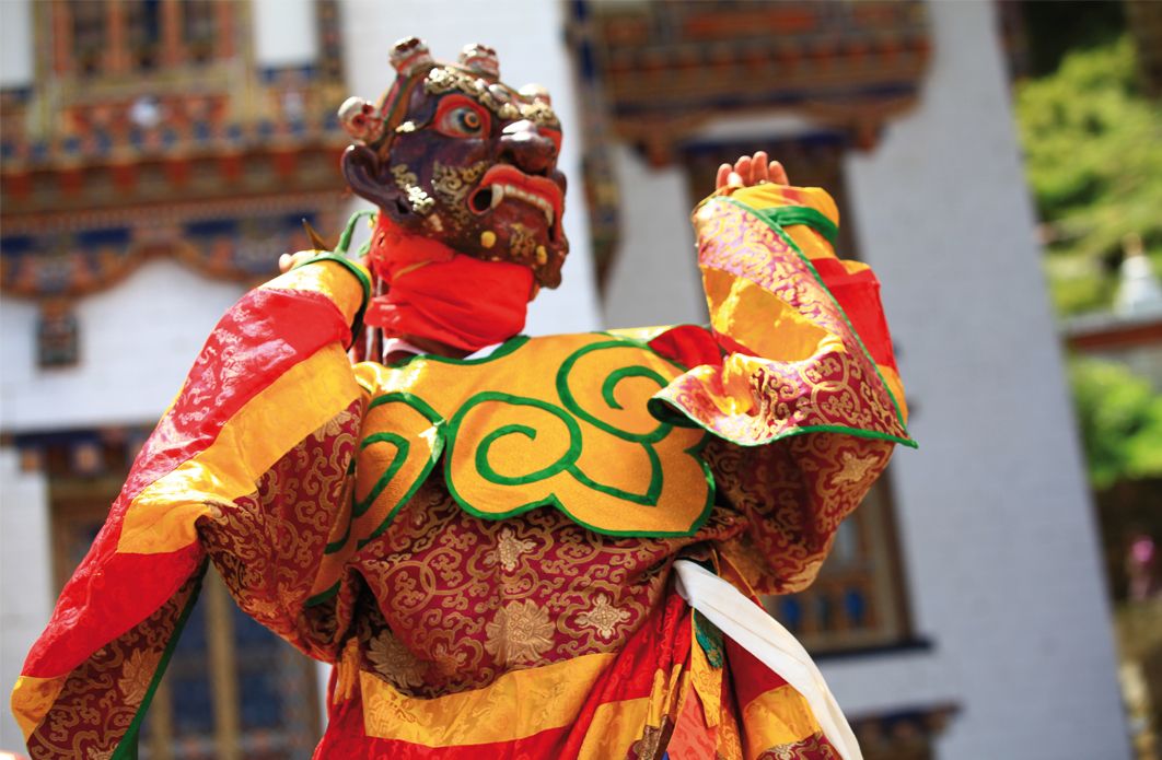 Traditional dance and colors in Mongar, Bhutan