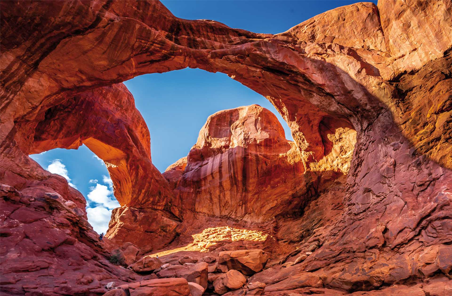 Double Arch window in Arches National Park