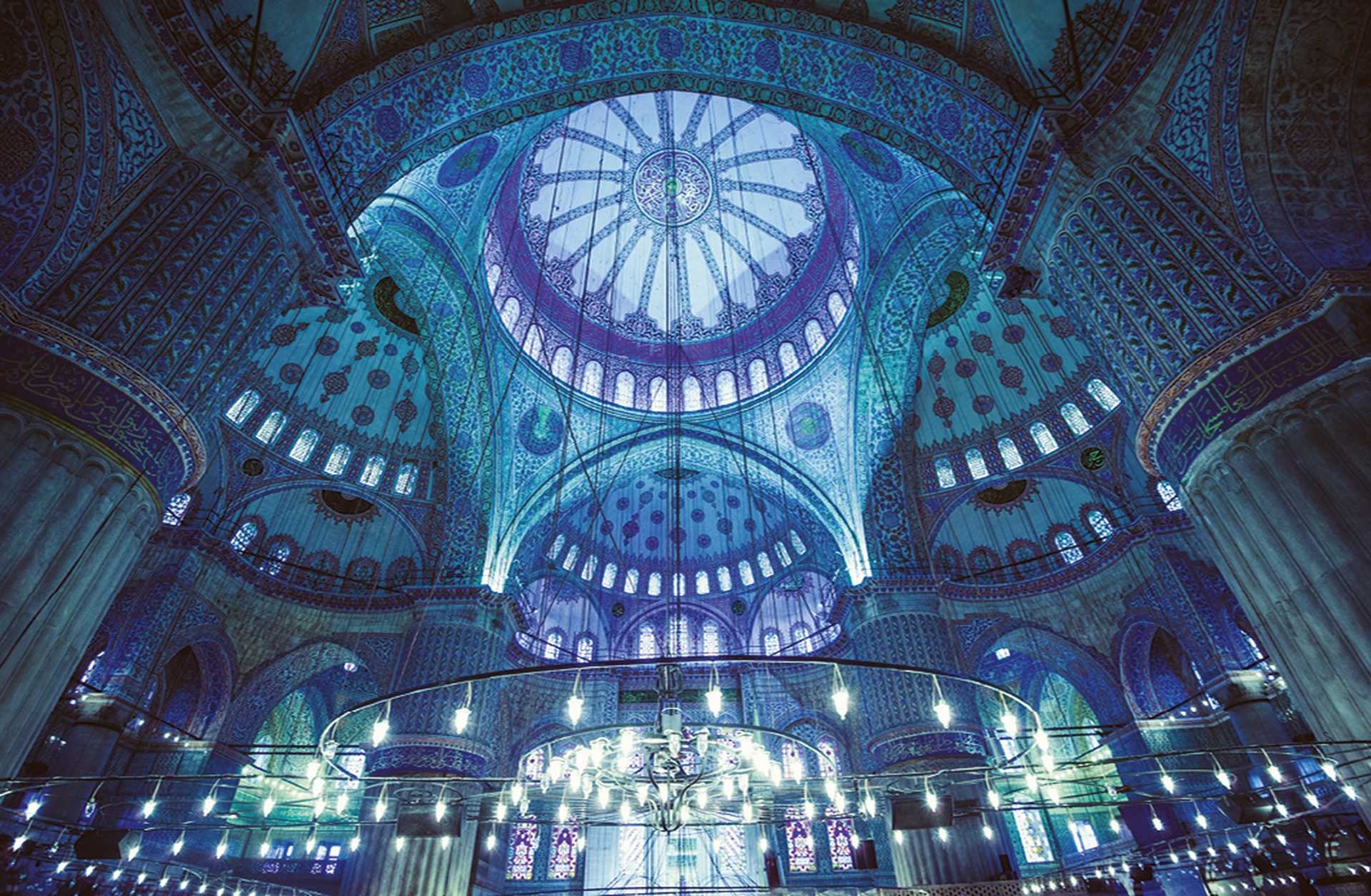 Interior of the Blue Mosque, Istanbul. Turkey