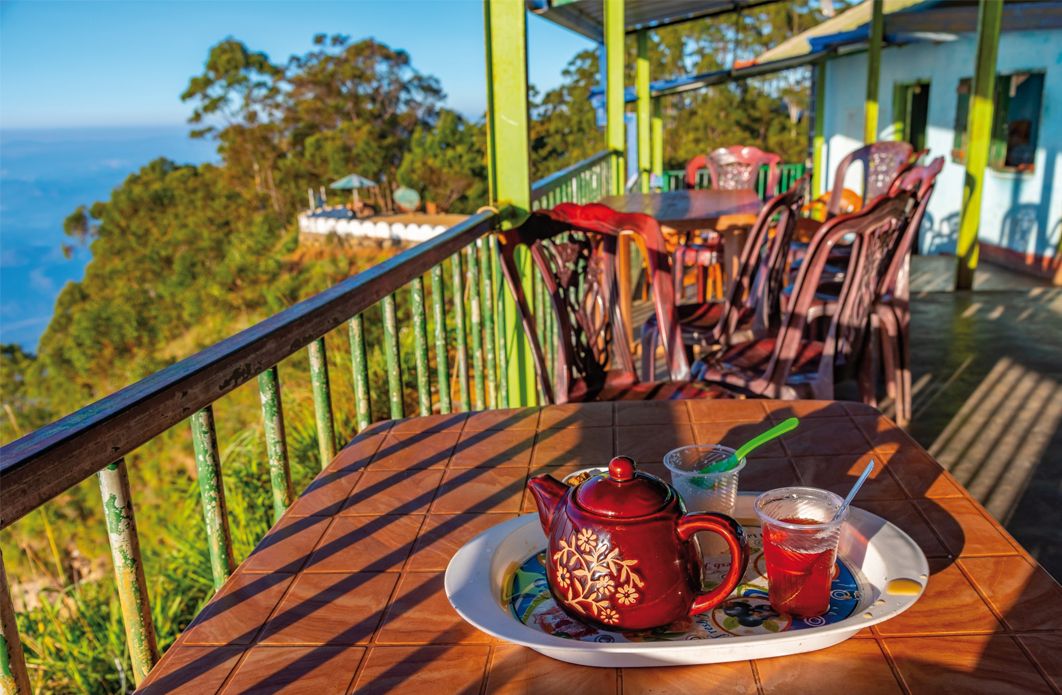 Morning tea at Lipton's Seat viewpoint